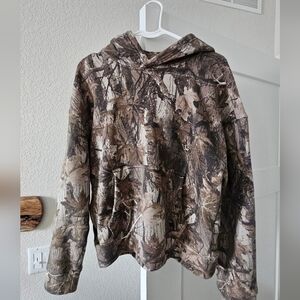 Hollister Brown Camouflage Boxy Fit Hoodie xs